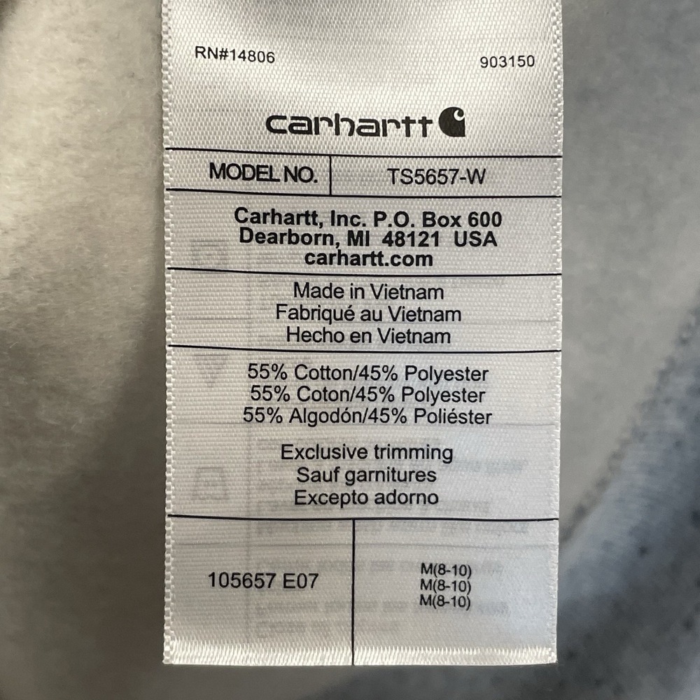 Carhartt Womens M Sweatshirt Quarter Zip Pullover Relaxed Mock Neck Heather Gray - Picture 7 of 10